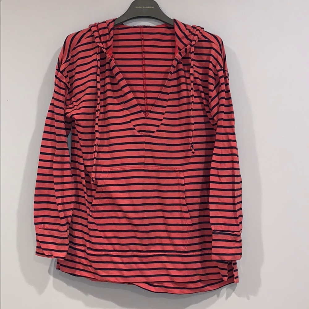 Allen Allen striped cotton hoodie